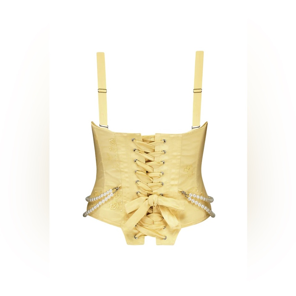 Scarlett Gasque Butter Yellow Pearl Corset S - Picture 7 of 9
